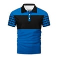 thumbnail image 4 of WAVSUF Lapel polo Shirt for Mens Soft Pique Polos Button T-Shirt Blue Size 2XL, 4 of 4
