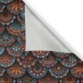 thumbnail image 4 of Ambesonne Mandala Valance Pack of 2, Geometric Floral Forms, 42"X18", Scarlet Orange Blue, 4 of 5
