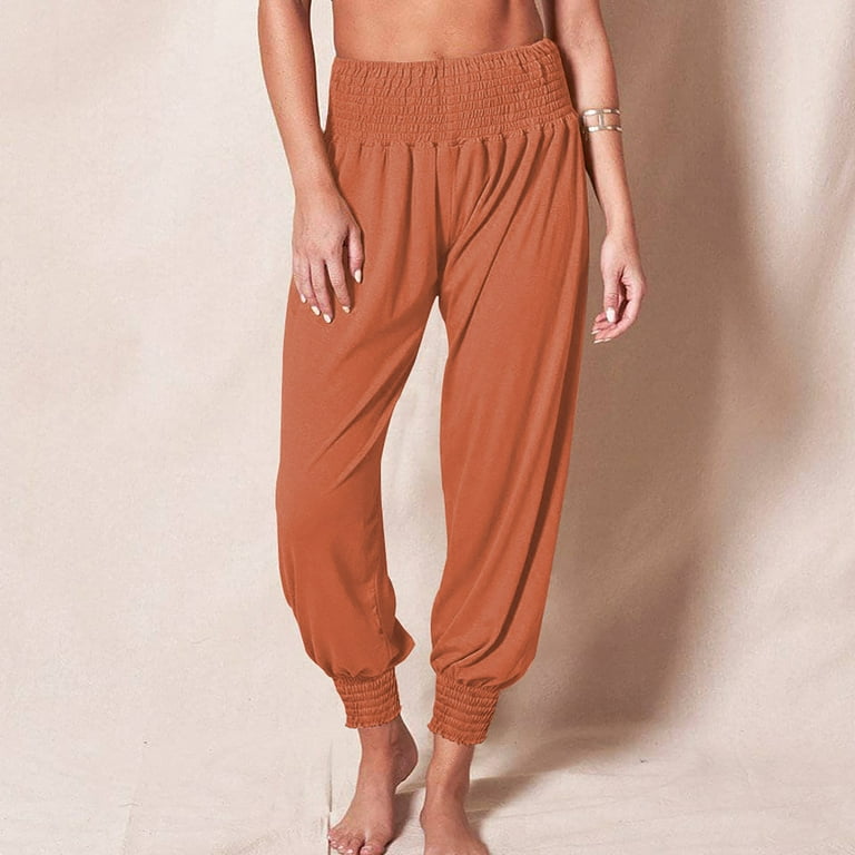Trousers for Women 2023 Yoga Loose Workout Sweat Comfy with Pockets Solid  Color Casual Fashion Spring and Autumn Pants 