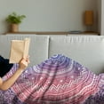 thumbnail image 3 of Pink and Purple Soft Flannel Fleece Throw Blanket, Ombre Mandala Design Eastern Pattern Hippie Art, Cozy Plush for Indoor and Outdoor Use, 50" x 60", Purple Pink, by Ambesonne, 3 of 5