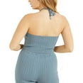 thumbnail image 3 of Guess CYCLONE BLUE Women's Carmella Ribbed Halter Top, US Large, 3 of 4