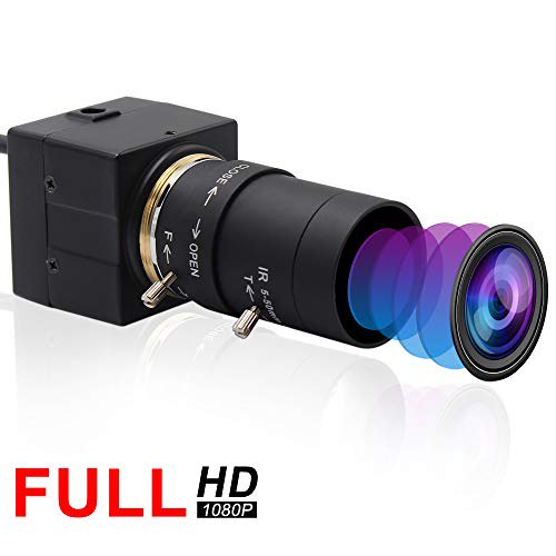 Webcamera usb 2MP 5-50mm Objectif Varifocal usb Caméra CMOS OV2710 Capteur, Webcam Support 1920x108030fps, Conforme UV Caméra Web Supporte la Plupart des OS, Mise au Point Réglable usb avec Caméra, Haute