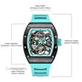 thumbnail image 5 of MEGIR 42MM Hollow Out Men Mechanical Watch Clock Steel Case Luminous Waterproof Automatic Watches, 5 of 6