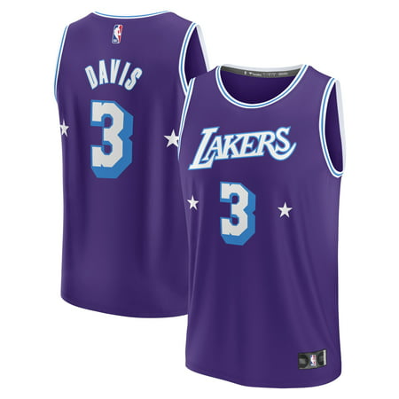 Men's Fanatics Branded Anthony Davis Purple Los Angeles Lakers 2021/22 Fast Break Replica Jersey - City Edition