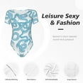thumbnail image 6 of Haiem Blue Snake Women's Crew Neck Short Sleeve Bodysuit Tops Stretchy Slim Basic-X-Large, 6 of 9