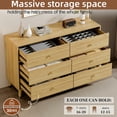 thumbnail image 6 of MIDODO 6 Drawer Dresser with 4 Foldable Drawer Dividers, Wood Mid Century Modern Chest of Drawers, Dresser TV Stand, Storage Drawer Organizer, 6 of 10