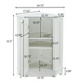 thumbnail image 7 of Modern Triangle Storage Cabinet with 2 Shelves, Freestanding Floor Cabinet Corner Table with Single Door for Living Room Kitchen Bathroom, Space Saving, White, 17.5'' x 17.5'' x 31.4'', 7 of 7