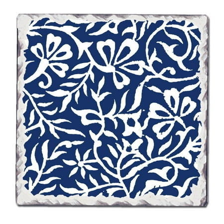 

CounterArt Style 11 Indigo 1 Pack Single Absorbent Stone Tumbled Tile Coaster 4 Square