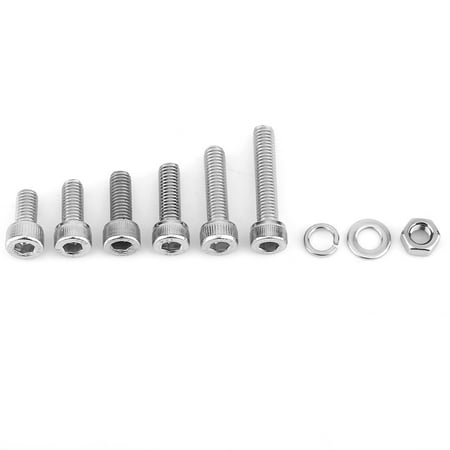 

SS304 Steel Hex Socket Cap Head Screws with Hex Nut Washers Assortment (M5x150pcs)