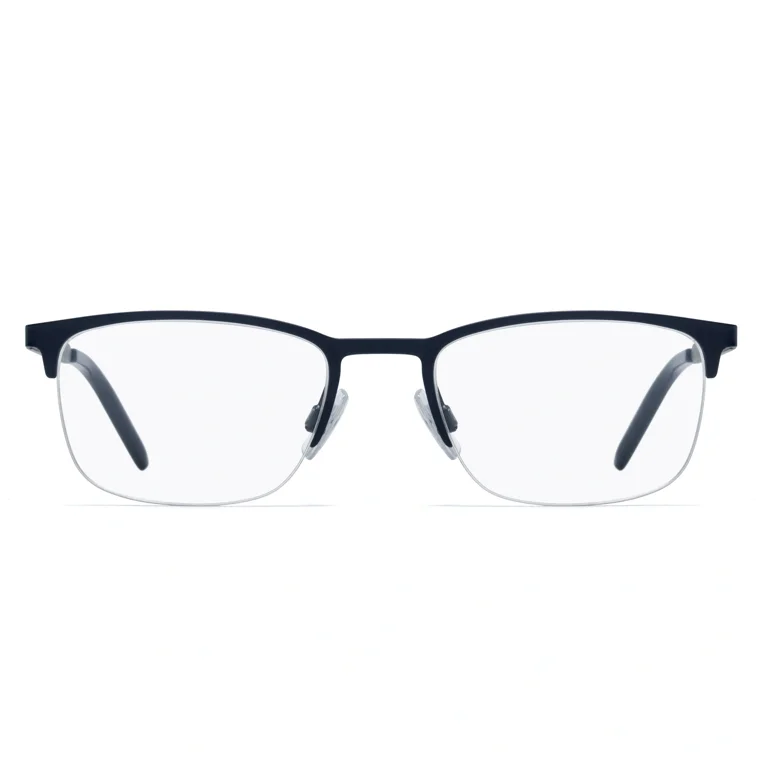 Hugo Boss 1019 Semi-Rimless Rectangular Matte Blue  display picture 1