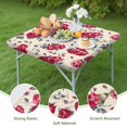 thumbnail image 4 of Pioneer Flower Floral Print Pattern Square Fitted Tablecloth with Elastic Edge,Square Table Cover,Washable Elastic Table Cover for Home Kitchen Party Decor 34"x34", 4 of 6