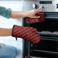 thumbnail image 2 of Red Black Checkerboard Checkered Pattern Kitchen Oven Mitt and Pot Holder Sets 2 Pcs for Baking, Cooking and Grilling, Heat Resistant Up To 392 °F, 2 of 7
