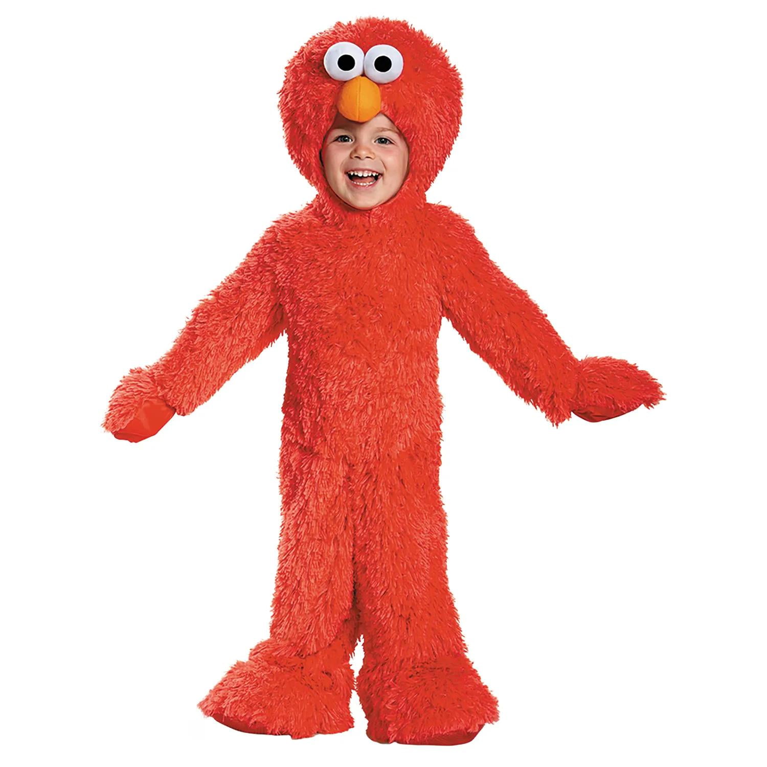 Disguise Toddler Boys' Sesame Street Elmo Extra Deluxe Plush Costume - Size 3T-4T