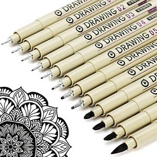 Pack of 10Pcs Black Fineliner Color Pens 0.4MM Ultra Fine Point Precision  Pigment Liner Professional Drawing Pens Waterproof Archival Ink for Artists