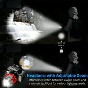 LITOM Rechargeable LED Headlamp, Ultra-Bright Motion Sensor Headlamp with Red/White/Blue Lights, Waterproof Adult Forehead Flashlight, Suitable for Camping, Running, Hiking, Fishing
