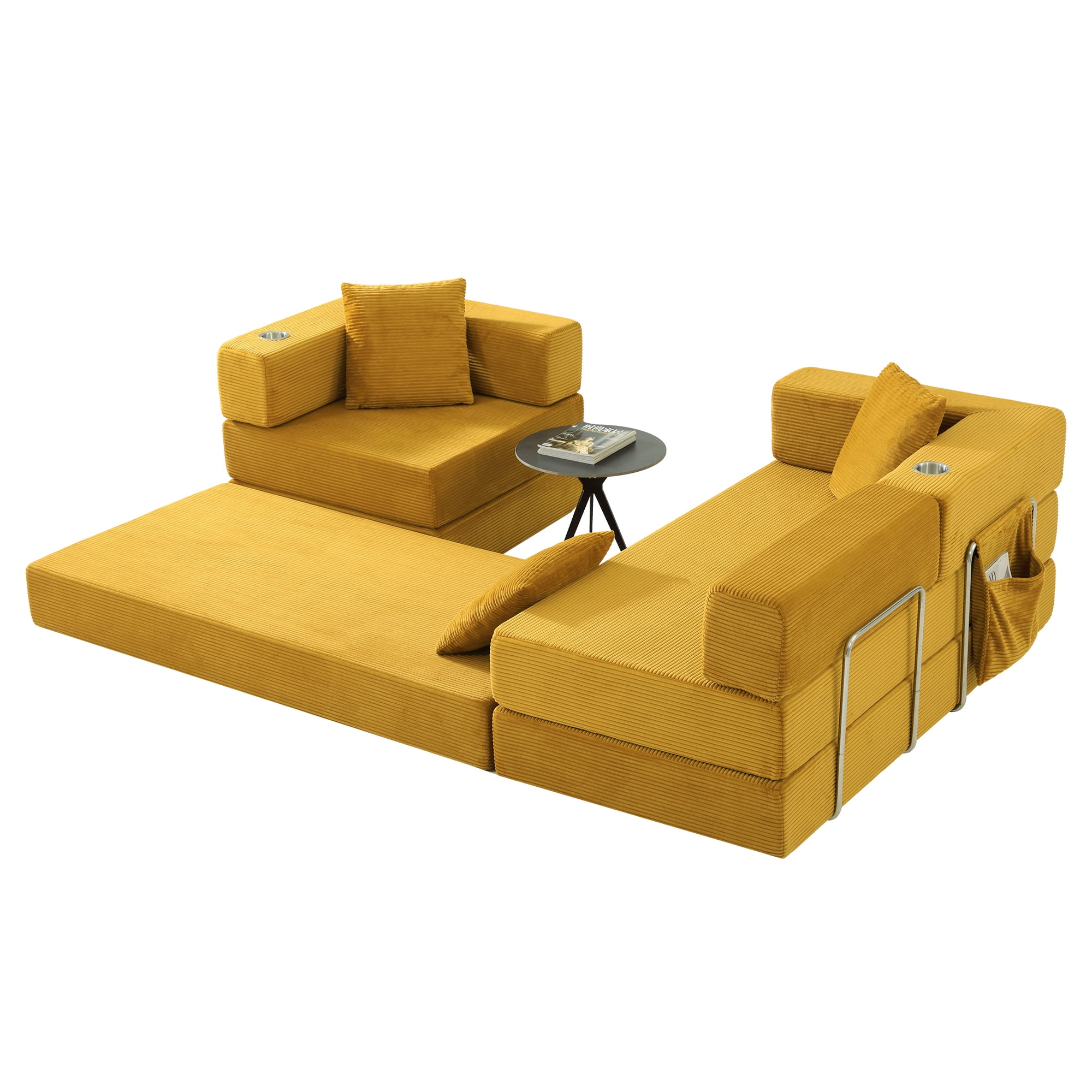 Leumius 108" Modular Sectional Sofa with L-Shape Chaise, Boneless Cloud Couch with Deep Seat for Living Room, Bedroom Yellow