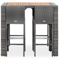 thumbnail image 2 of vidaXL 5 Piece Outdoor Bar Set Poly Rattan and Wood Acacia Grey, 2 of 5