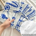 thumbnail image 4 of Twin Sze Fitted Sheet Set - Blue Physics 2 Piece Bedding Sets 16" Deep Pocket Fitted Sheet with 1 Pillowcase, Model Laboratory Formula Equations Plaid Brushed Microfiber Hotel Luxury Bed Sheets, 4 of 9