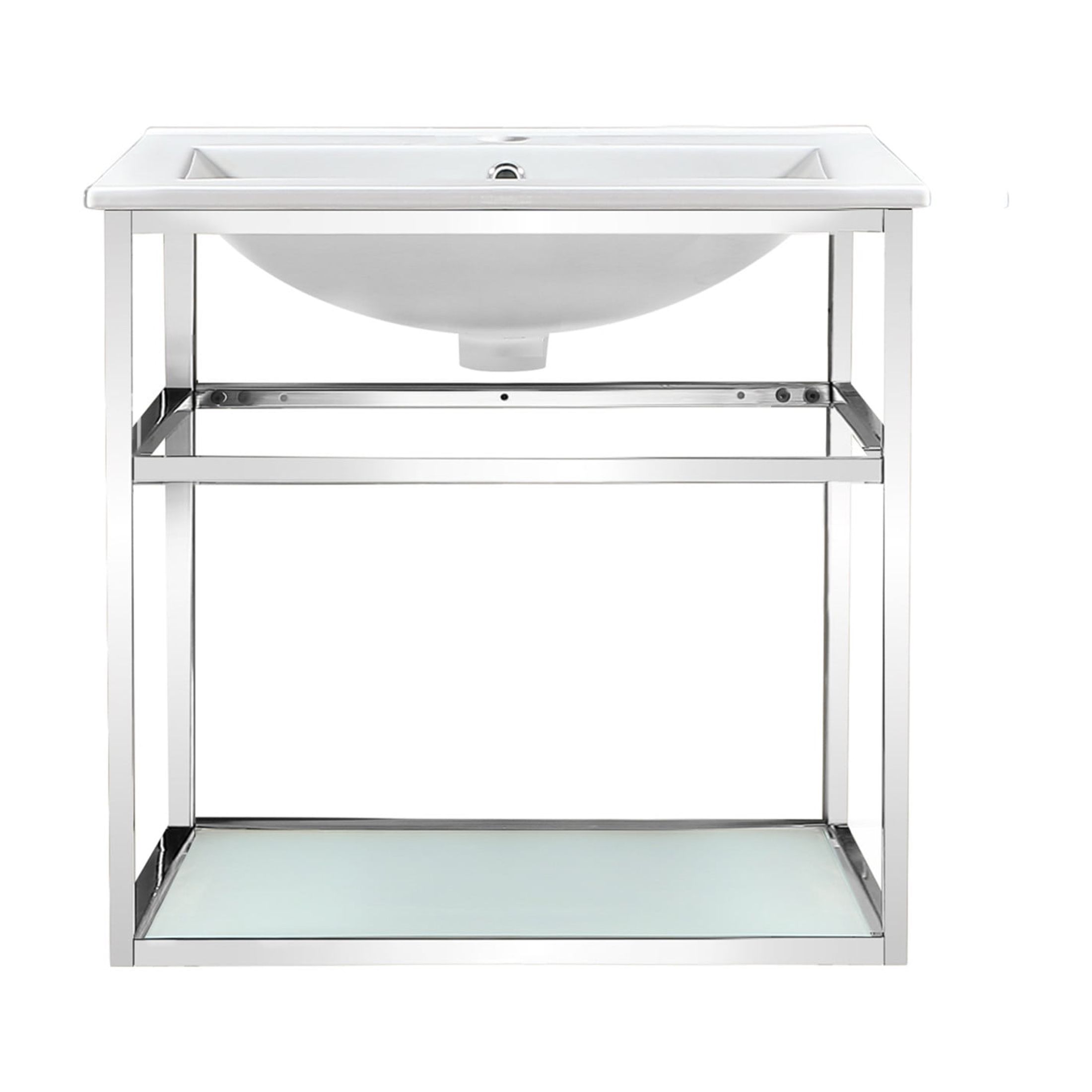 Pierre 24 Single, Open Shelf, Chrome Metal Frame Bathroom Vanity