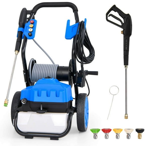 Ironmax Laveuse Électrique à Pression avec Roues 5 Embouts à Raccordement Rapide Pistolet Vaporisateur pour Bouteille de Savon