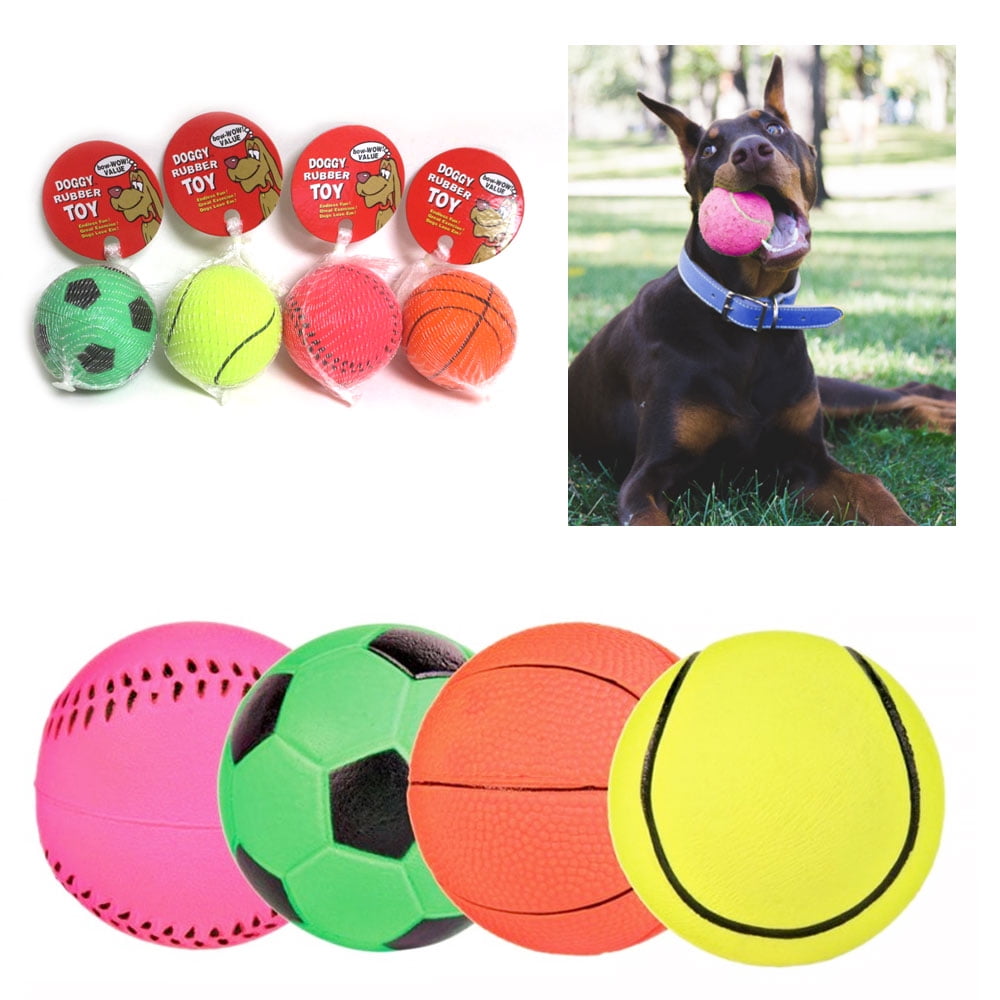 Play Training Float Smile Squeaker Ball Dog Toy Bounce Heavy Duty Fetch 