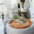 thumbnail image 6 of Heavy Duty Round Serving Decorative Tray w/Lovely Cloud Handles, 20" Extra Large Wood Decor Trays for Big Ottoman Coffee Table, Giant Table Centerpieces Decoration Organizer Huge Holiday Display Tray, 6 of 8