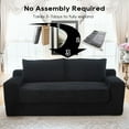 thumbnail image 5 of Miniyam Convertible Loveseat Sofa Bed with Memory Foam, Small Couch for Apartment, No Assembly, Corduroy, Black, 5 of 7