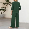 thumbnail image 5 of Two Piece Sets for Women Lounge Sets 3/4 Sleeve Tops Wide Leg Pants Fall Spring Vacation Travel Outfits Fashion Clothing, 5 of 5
