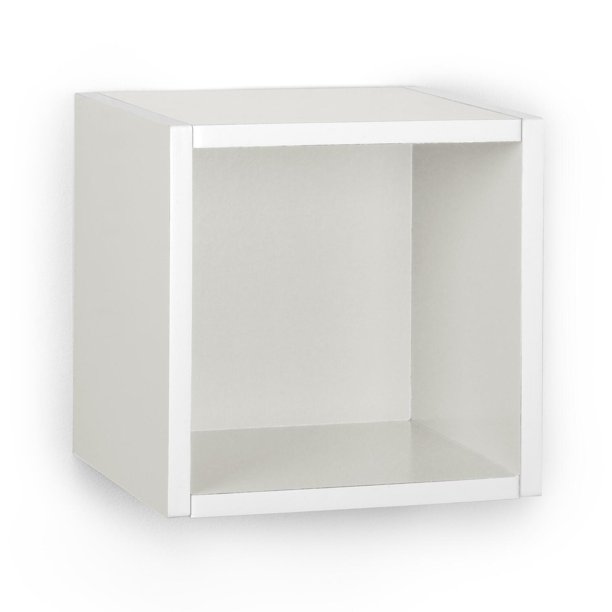 Way Basics Eco Wall Cube and Decorative ShelfFinishWhite