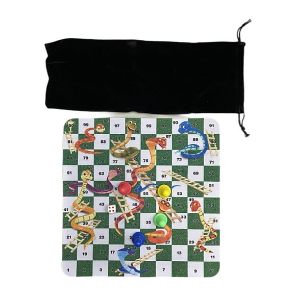 Juego de mesa de serpiente y escaleras, clásico portátil para niños y adultos, juguete divertido familiar, educativo tradicional para interiores y