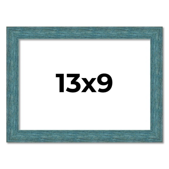13x9 Frame Blue Rustic Barnwood Solid Wood Picture Frame Width 1.25 Inches | Interior Depth 0.5