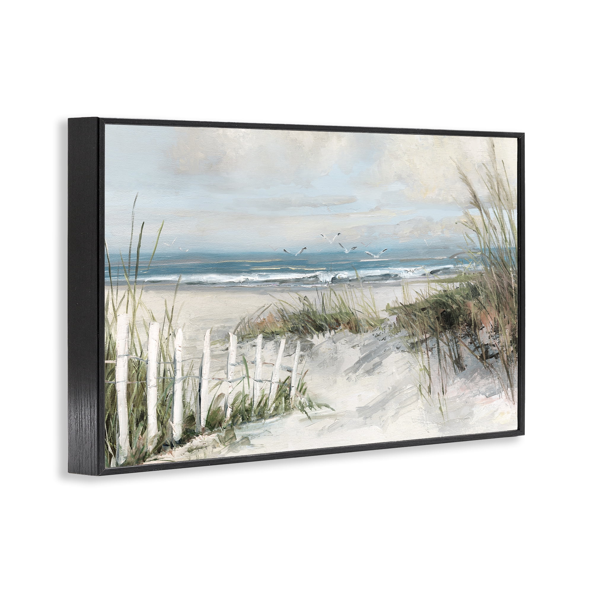 Stupell Industries Dunes With Weathered Fence Black Framed Giclee Art, design by Sally Swatland