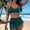 B_ Dark Blue, variant on Women's Summer High‑Waist Minimalist Solid Bikini Set Wire‑Free Padded Summer Pool Swimwear Dark Blue S