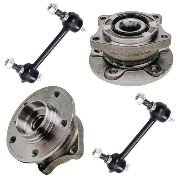 Detroit Axle - 4pc REAR Wheel Bearing & Hub Assembly Sway Bar Links Replacement for 2002-2009 Volvo S60/ 2004-2006 S80/ 2001-2007 V70/ 2003-2007 XC70 - AWD ABS Models