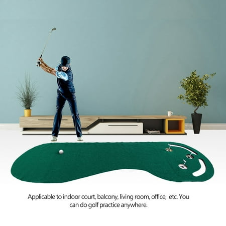 Anauto Professional Indoor Par 3 Golf Balls Hole Golfing Practice Green Putting Mat, Golf Putter Mat, Golf Practice Putting