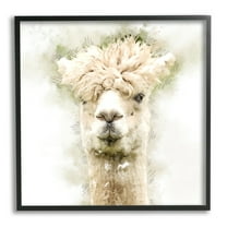 Stupell Alpaca Portrait Abstract Animal Animals & Insects Painting Black Framed Art Print Wall Art