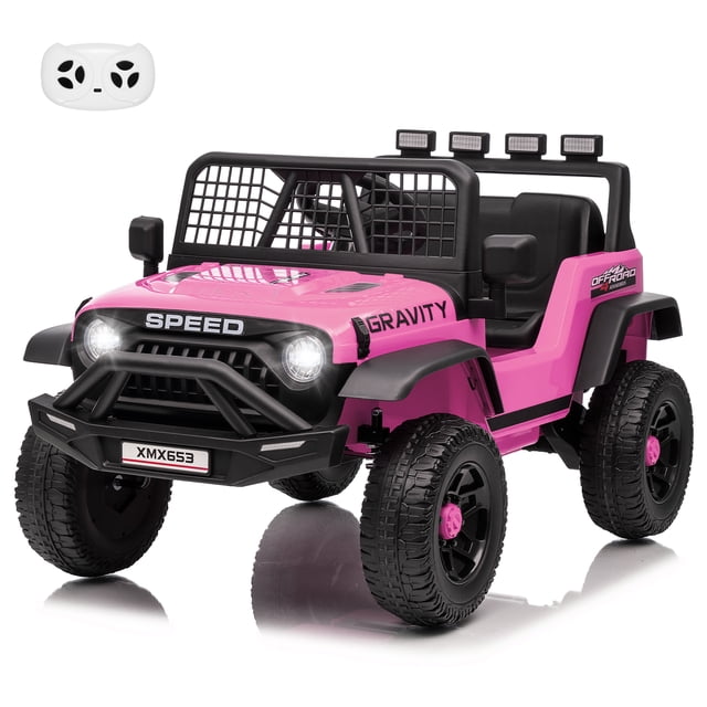12V Kids Electric Ride On Truck with Remote Control Ride On Toy for Toddler Boys & Girls Bluetooth Music Player LED Lights