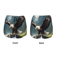 thumbnail image 3 of KLL Forest River Bald Eagle Pattern Shorts Women,Athletic Shorts High Waisted Running Shorts Pocket Sporty Short Gym Elastic Workout Shorts-XX-Large, 3 of 7