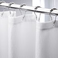 thumbnail image 1 of Cortina de ducha Amazer, tela de baño, tejido gofrado, blanca, 180 x 180 cm, 1 of 9