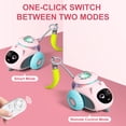 thumbnail image 3 of Risehigh Interactive Cat Toys for Indoor Cats 2-Speed Automatic Moving Remote Control Smart Cat Rechargeable Toy with Feathers, Pink, 3 of 9