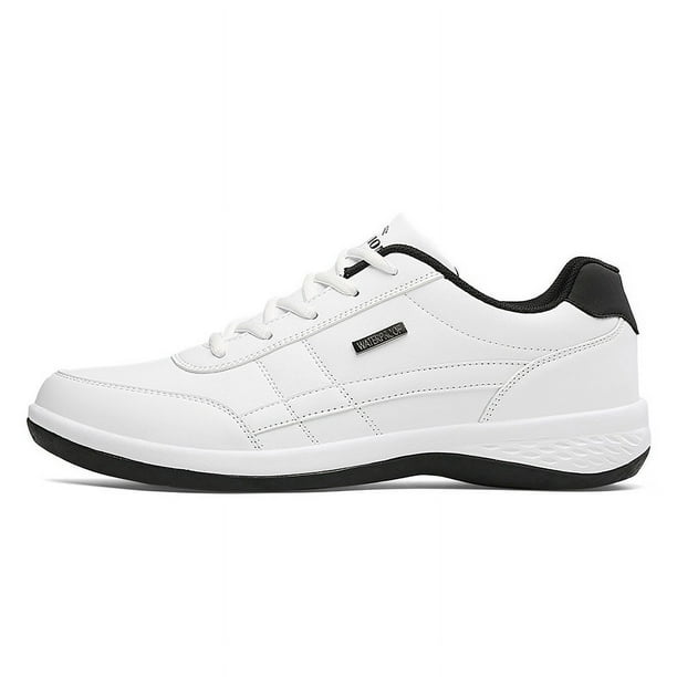 Zapatillas deportivas casuales de cuero impermeables, zapatos de hombre, zapatos blancos de moda, talla 38-48