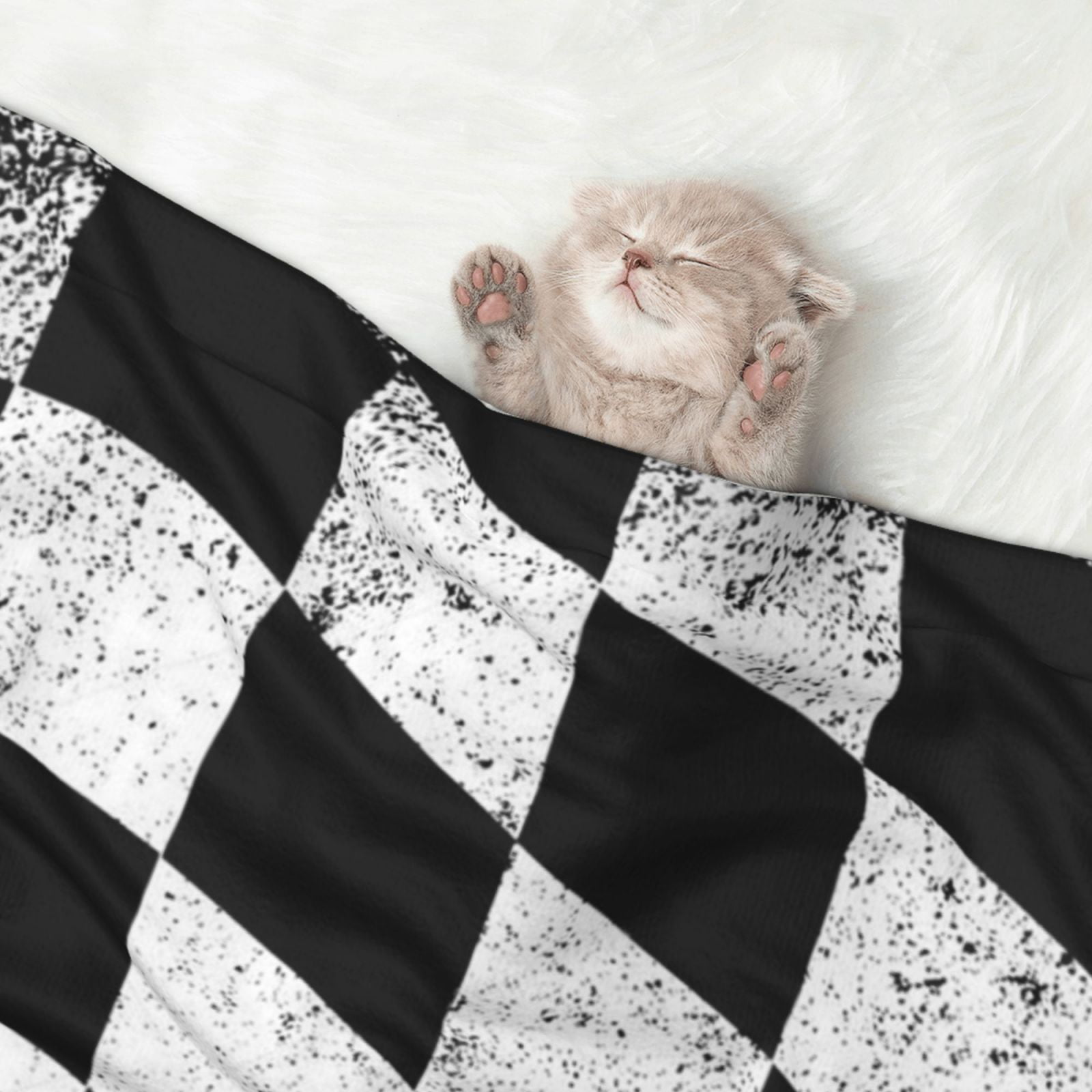 Checkered Flag Dog Blanket Soft Warm Flannel Cat Blanket Great Pet Throw for Cats Puppy Small Medium Large Dog