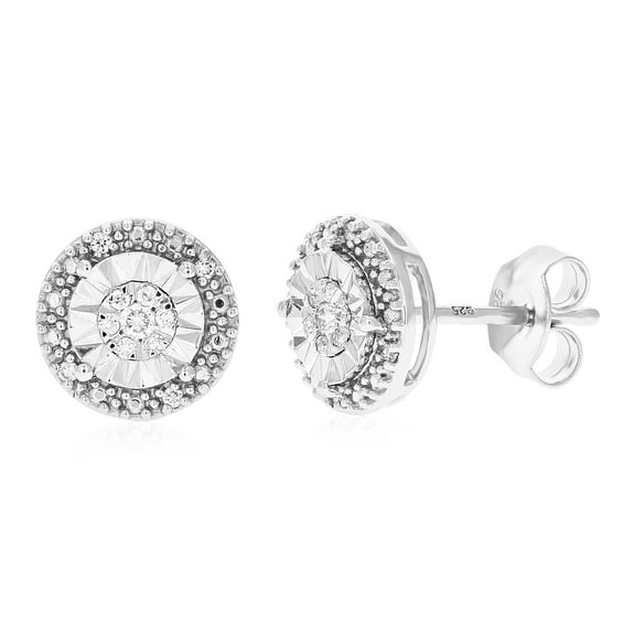 Vir Jewels 1/8 CTTW Lab Grown Diamond Composite Earrings in Sterling Silver With Push Backs For Women