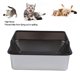 thumbnail image 3 of Caja De Arenas Para Gatos De Acero Inoxidable, Bandeja De Arenas Para Gatos De Lados Altos De Metal, Caja De Arenas Para Gatos Grande Con Entrada Superior Antisalpicaduras Con, 3 of 7