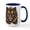 White/Navy Inside, variant on CafePress - Sunflower Tiger Mugs - 15 oz Ceramic Large White Novelty Mug