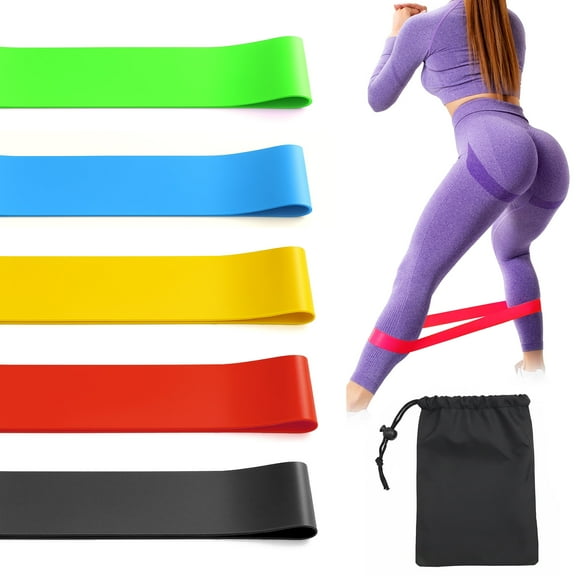 Resistance Bands Set - 5 Pcs High Elasticity & Soft Exercise Bands with Premium Eco-Friendly Rubber and Resistance Levels for Home Gym, Compact & Lightweight for Home Fitness, Multicolor