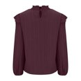thumbnail image 3 of Tumotour Long Sleeve Shirts for Women Crewneck Loose Ruffle Pullover Blouses Solid Lightweight Casual T-Shirts Spring Basic tops Clothes Comfy Fall Fashion Trendy Outfits 2025, 3 of 7