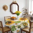 thumbnail image 3 of Sunflower Farmhouse Table Cloth Waterproof Tablecloths, Spring Summer Retro Floral Butterflies Tablecloth Dining Table Cover for Kitchen Party Tabletop Outdoor, Square Tablecloth 54x54 Inch, 3 of 9