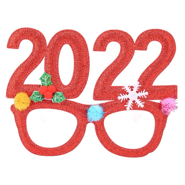 Marco de gafas navideñas, gafas navideñas brillantes, exquisitas, lindas y elegantes para fiestas navideñas, fotomatones, color rojo