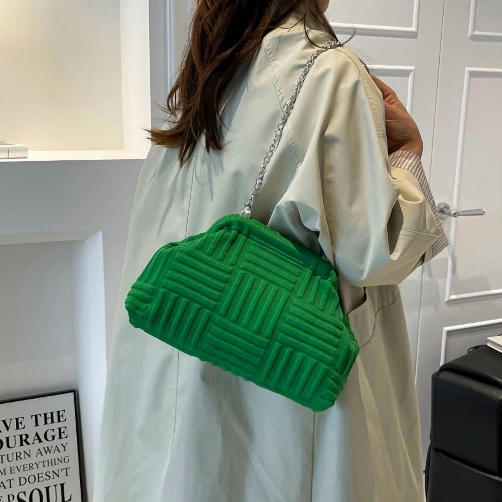 Baguery Women's Soft Cloud Bag - Y2K Pleated Dumpling One-shoulder Tote, Plush Crossbody/Clutch